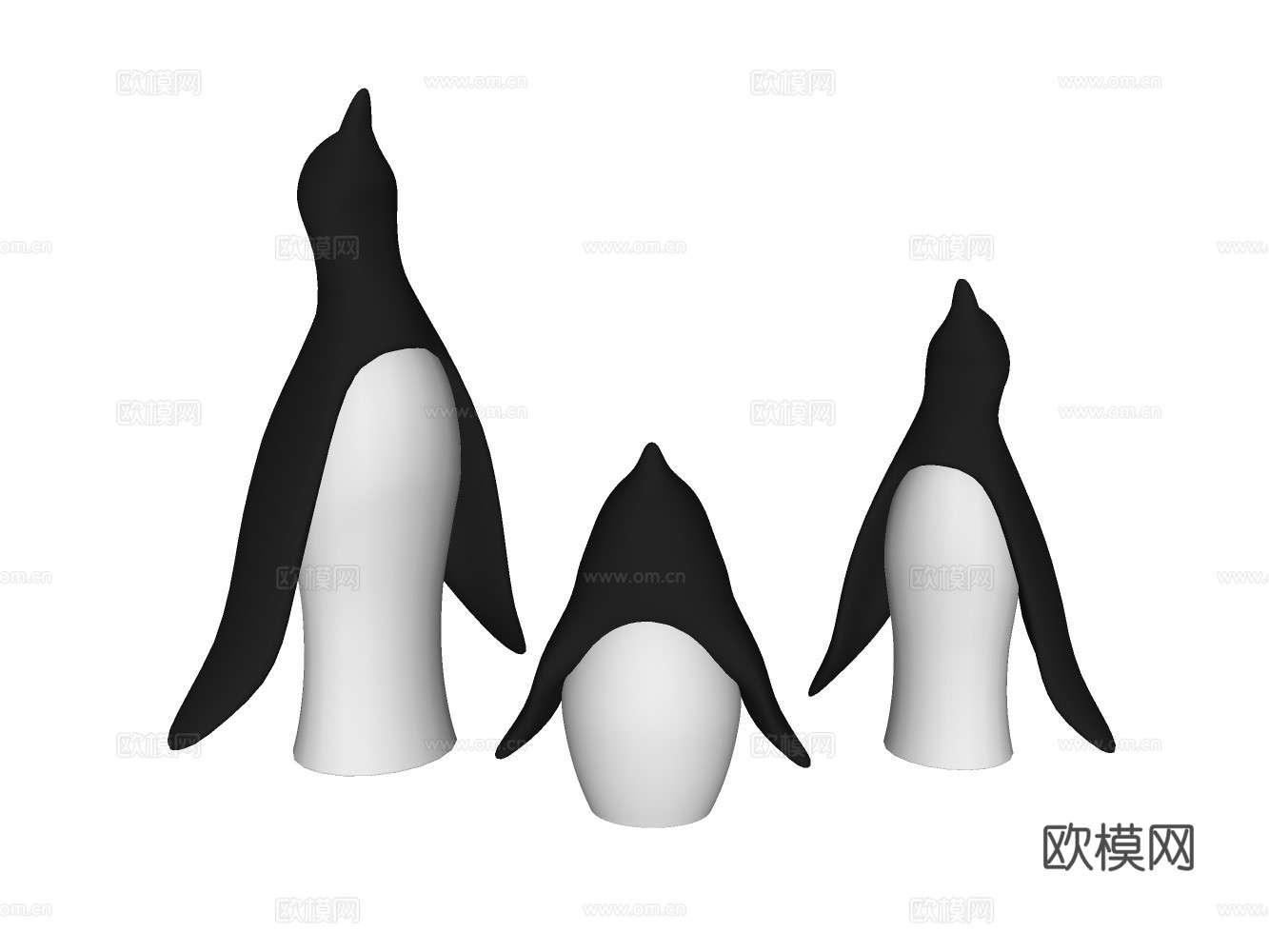 企鹅摆件su模型
