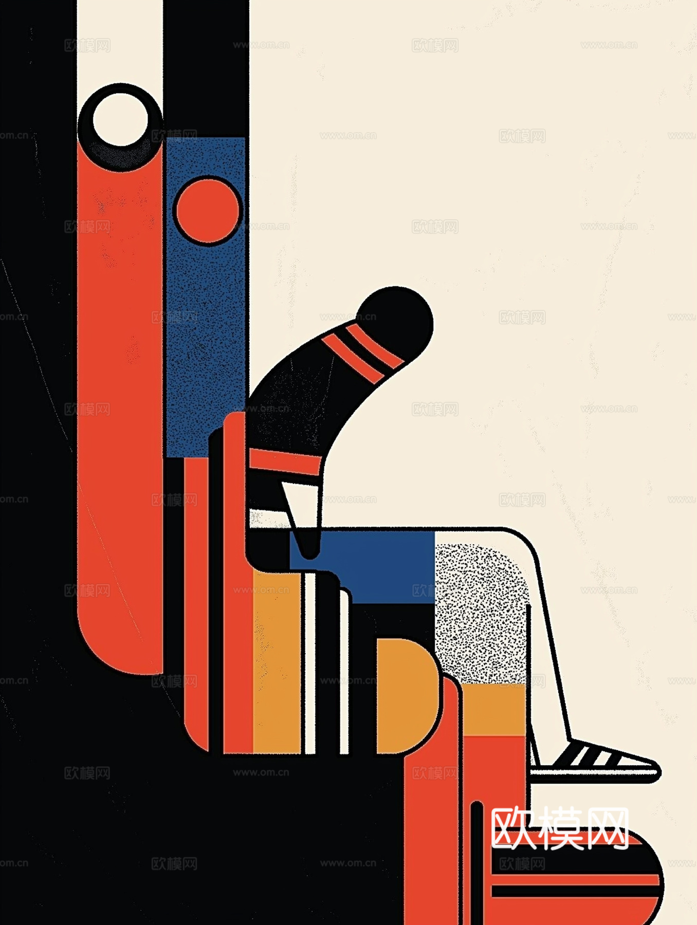 高清现代人物抽象油画