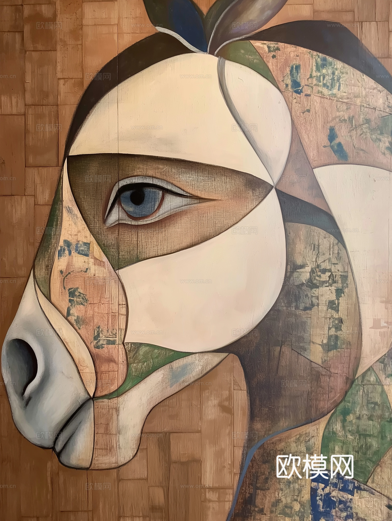 高清马儿中古风挂画