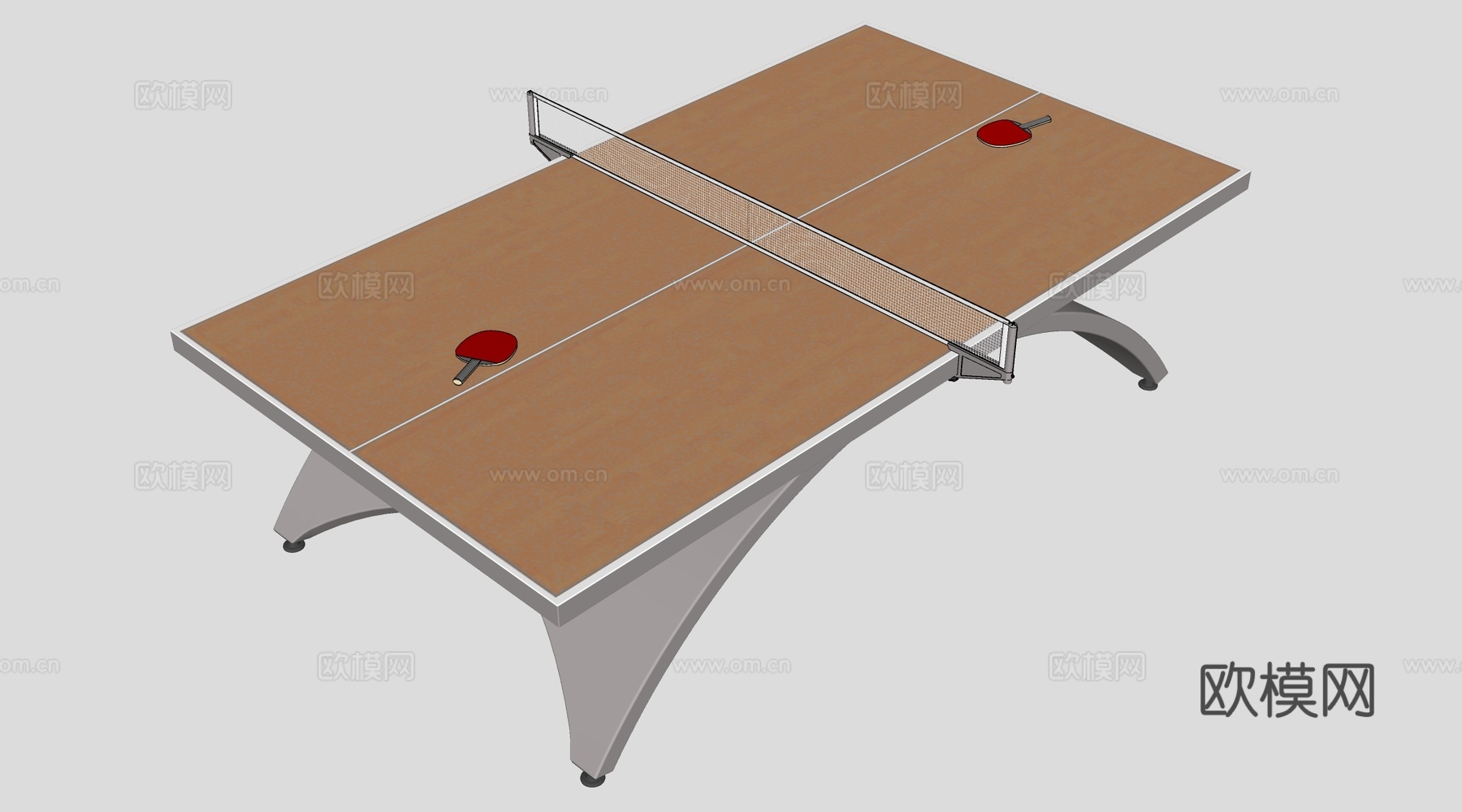 现代乒乓球桌 乒乓球台su模型
