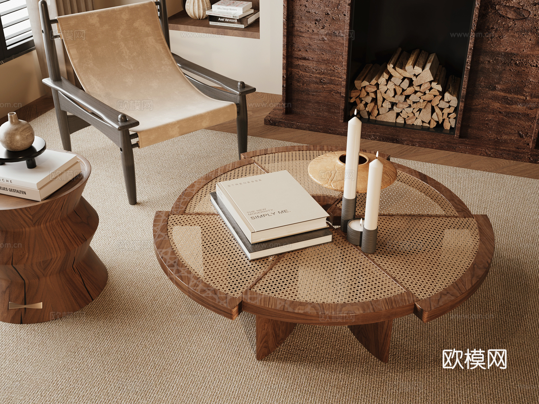 中古风茶几su模型