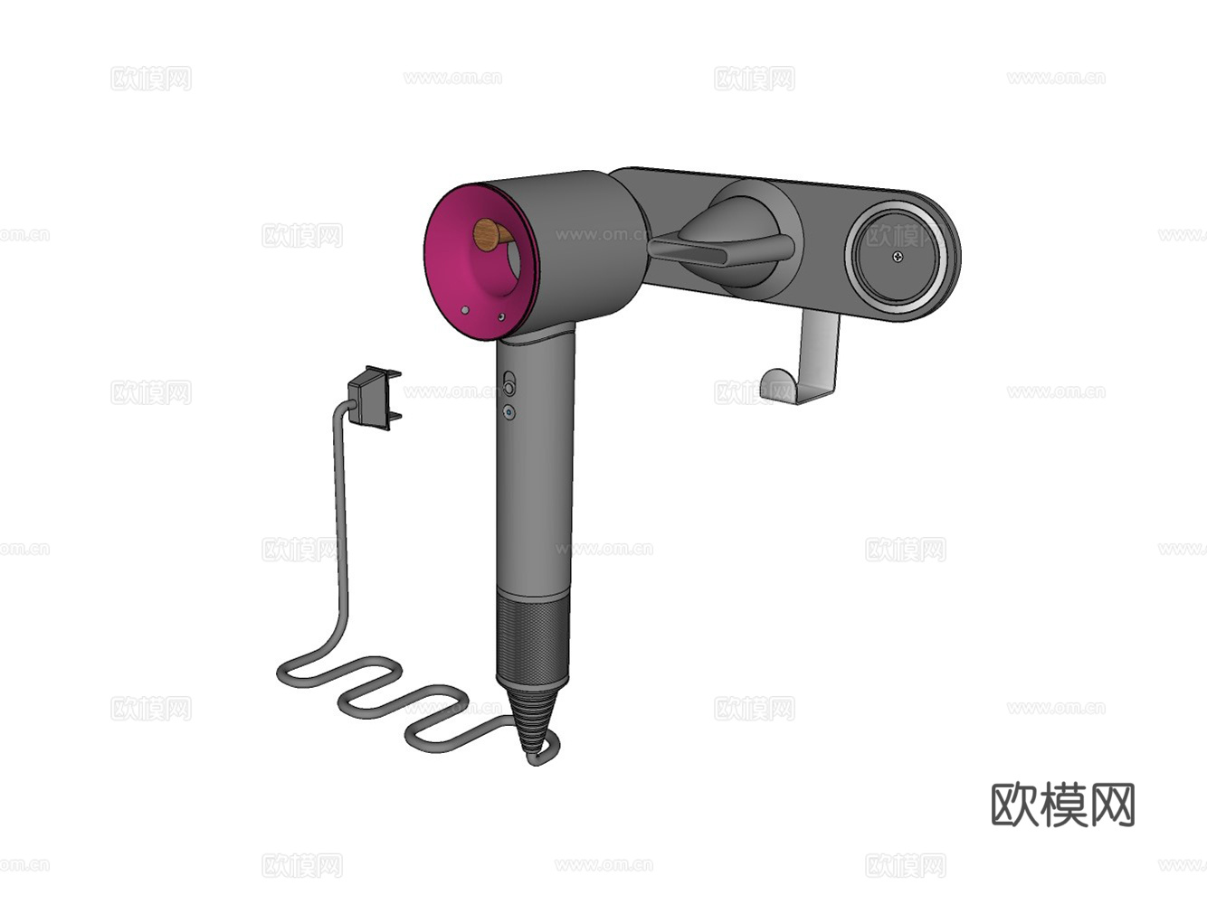 吹风机su模型下载（渲染图2）