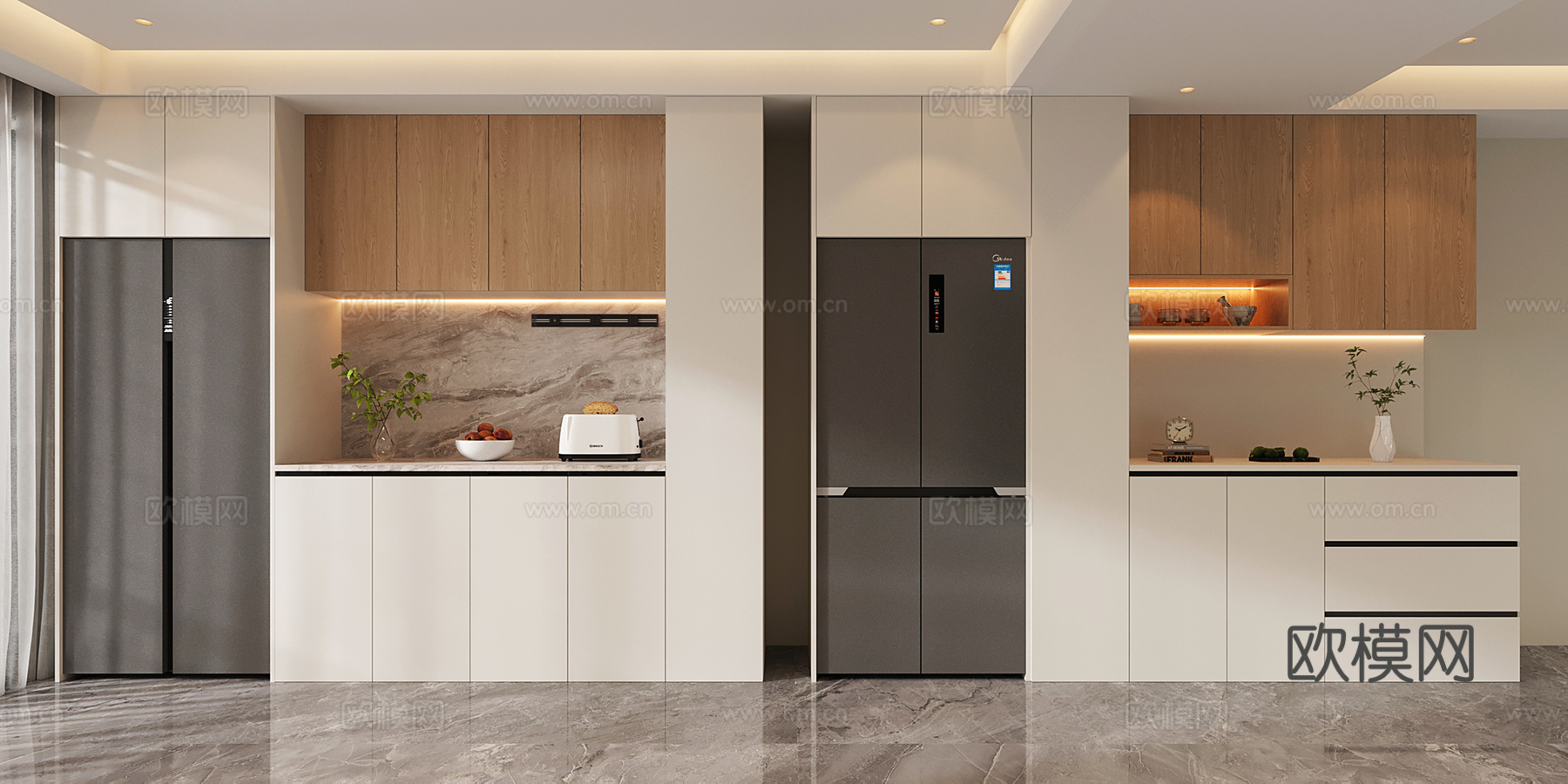 现代酒柜 冰箱酒柜 冰箱柜 餐边柜su模型