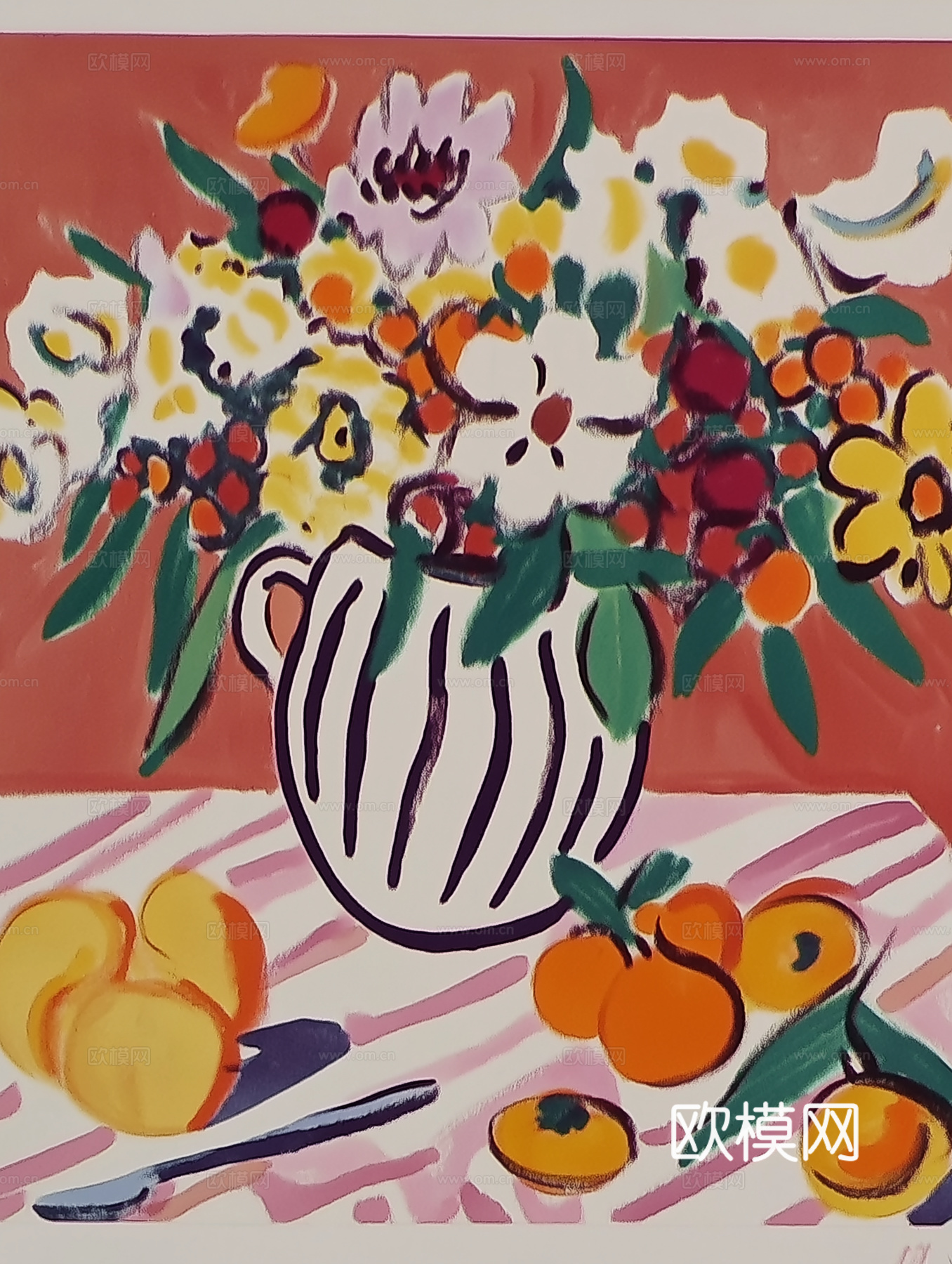 高清花瓶抽象油画下载