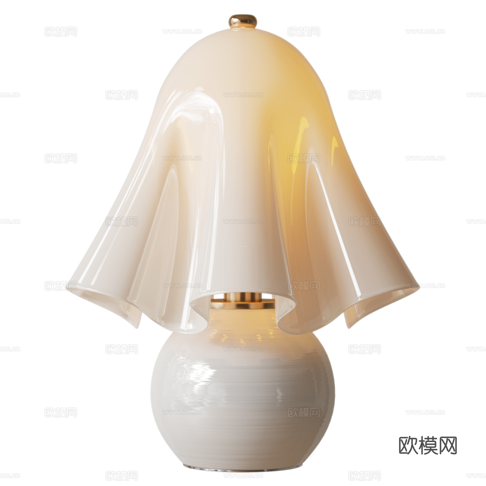 Petalia奶油风台灯 现代台灯 书桌台灯 装饰台灯su模型