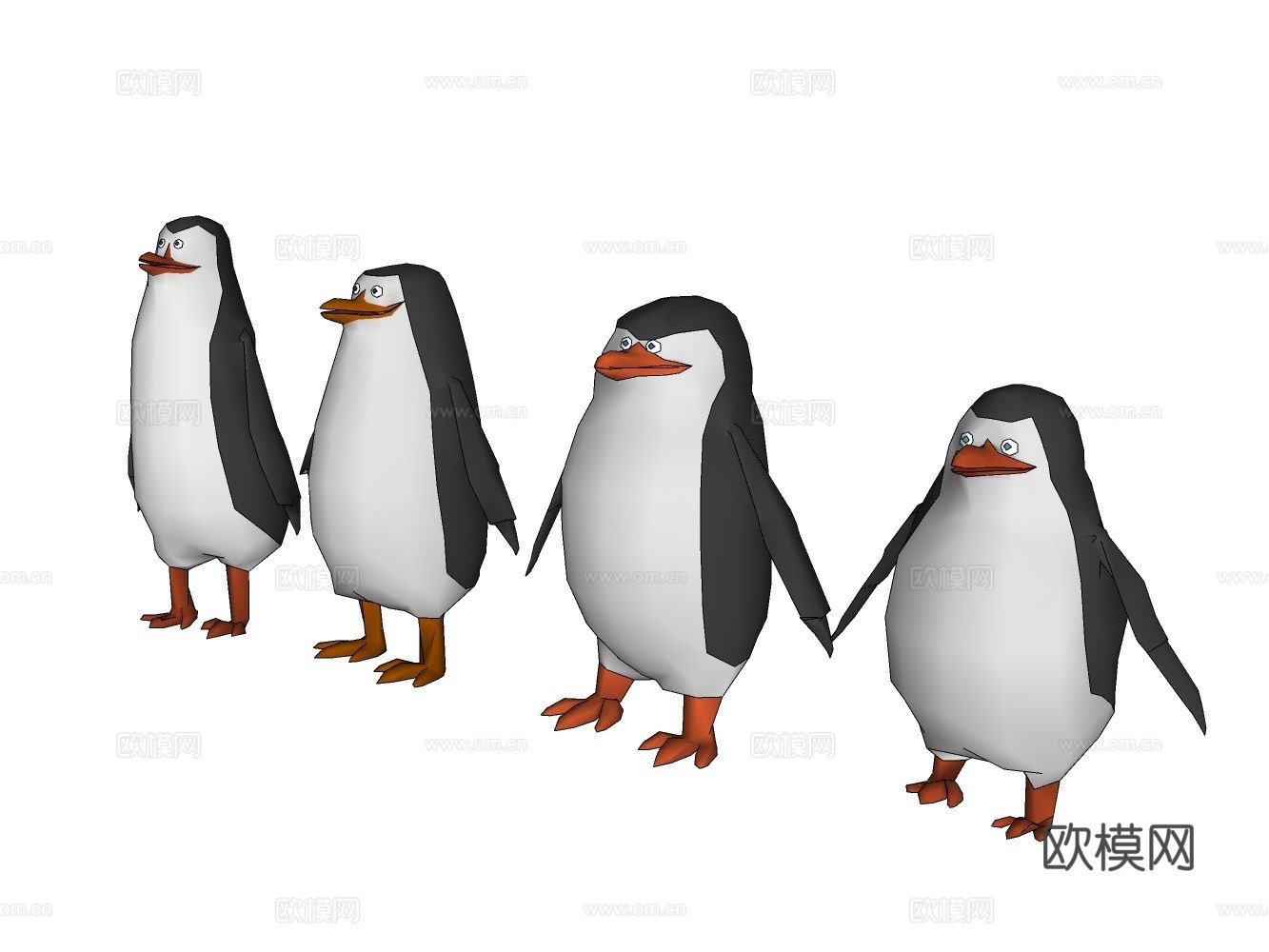 企鹅摆件su模型