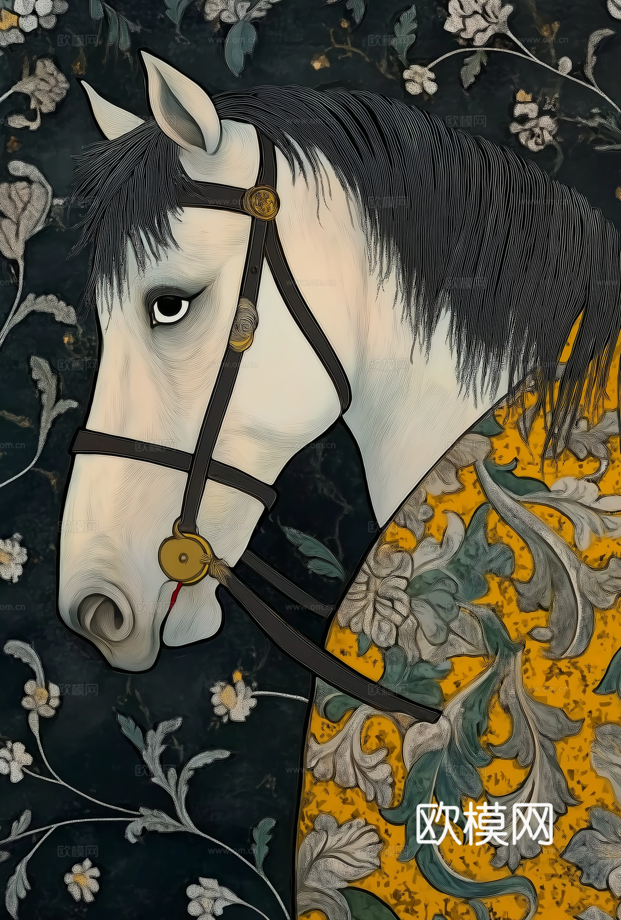 高清中古马儿挂画