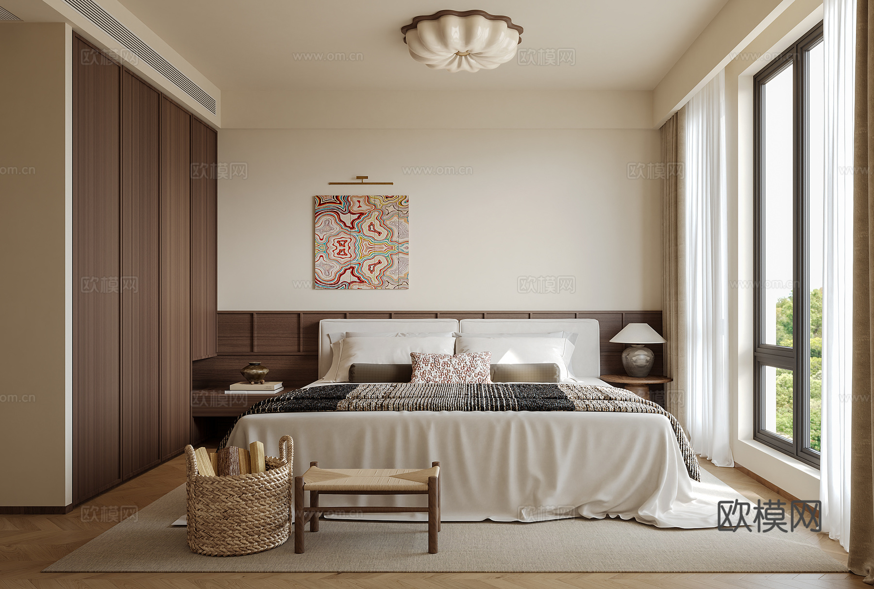 中古风卧室3d模型下载