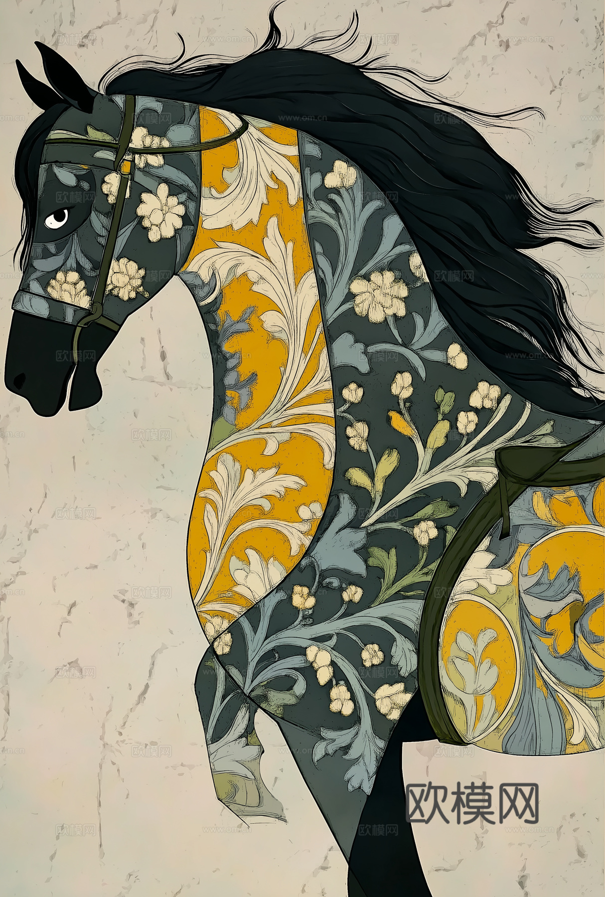 高清中古马儿挂画