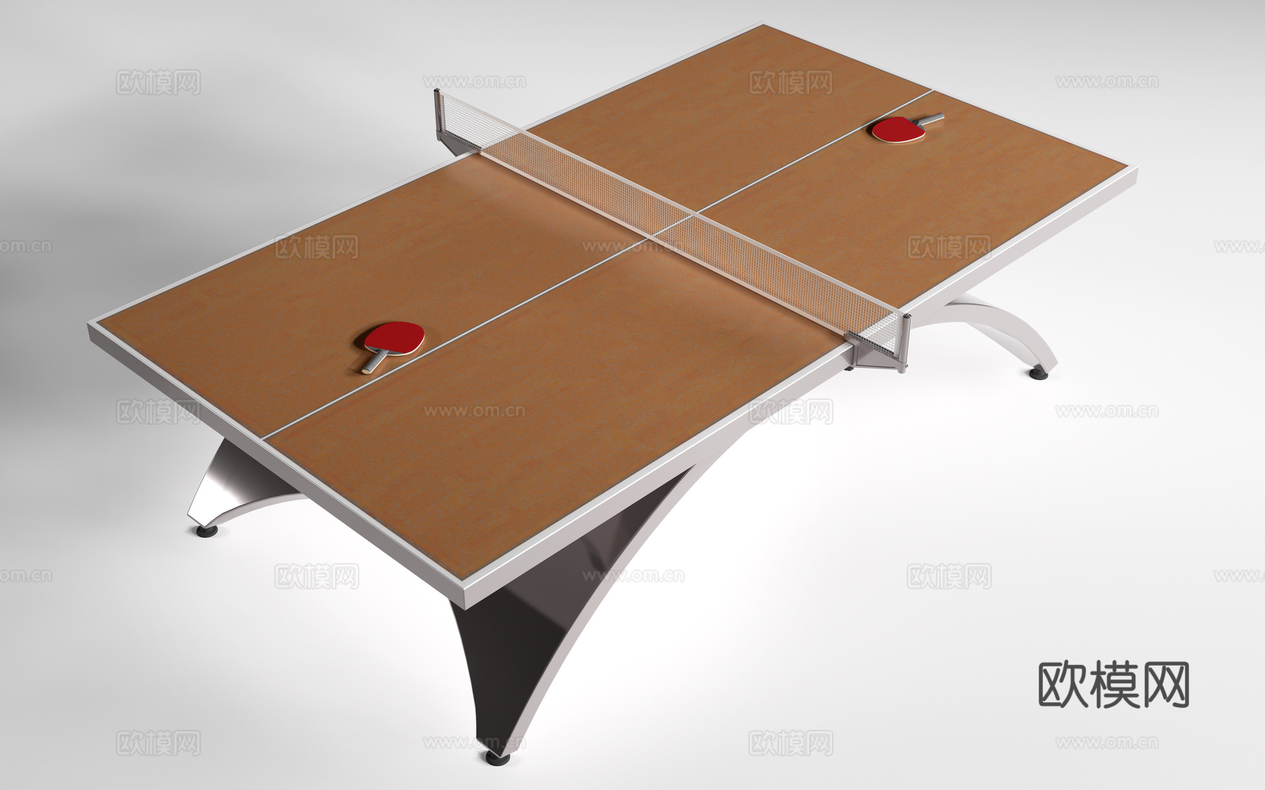现代乒乓球桌 乒乓球台su模型