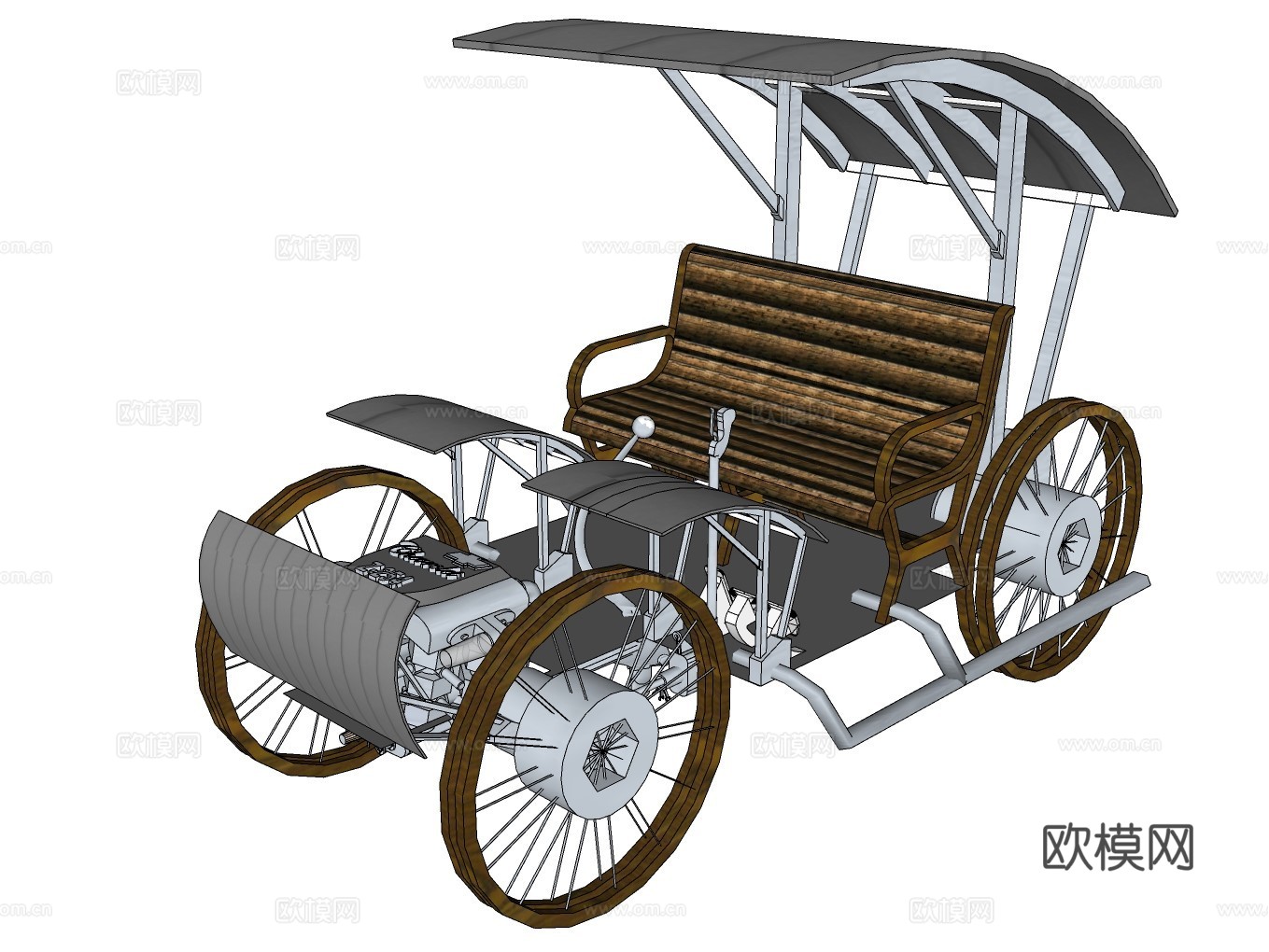 简易汽车su模型下载（渲染图2）