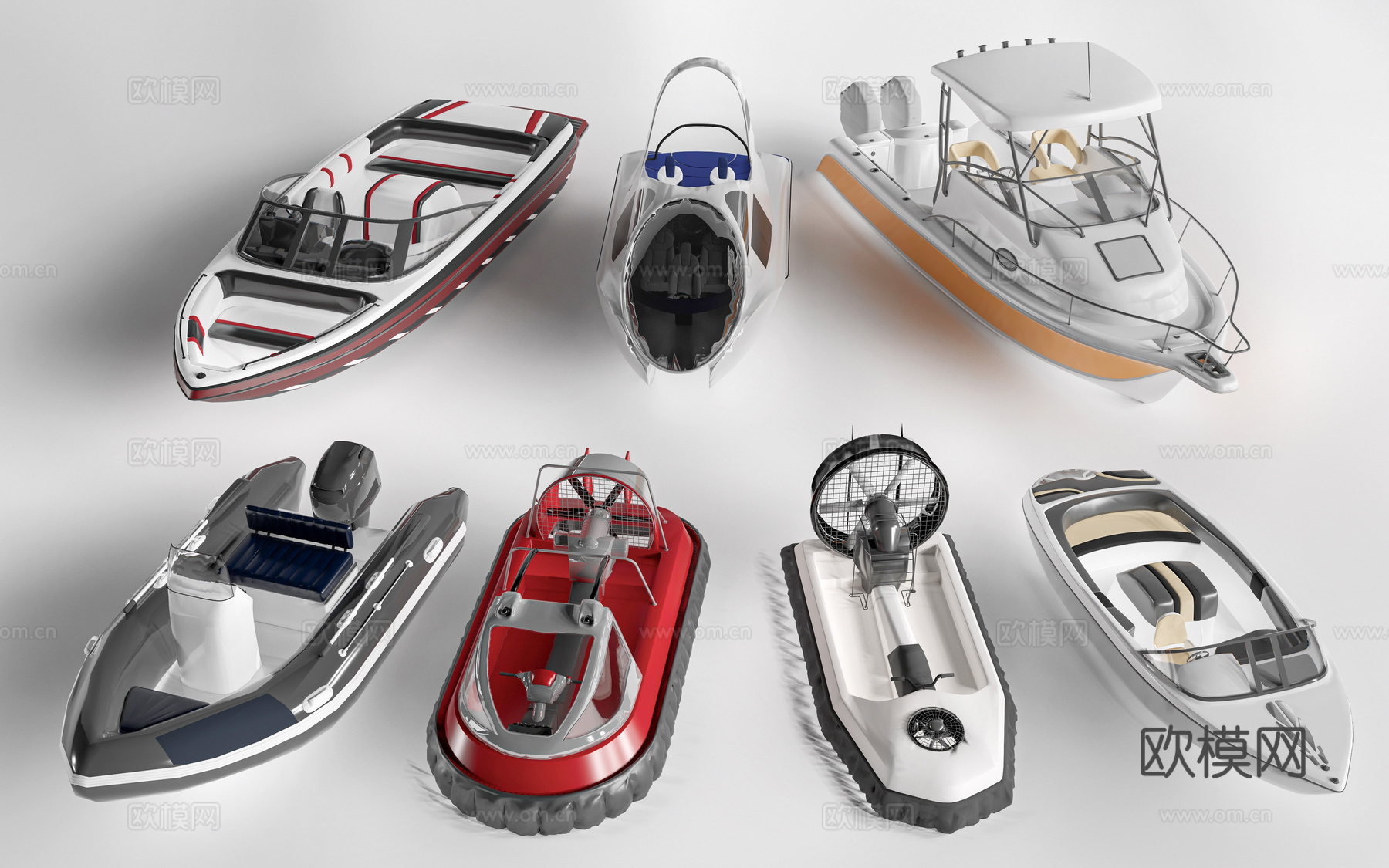 现代游艇 快艇 观光船su模型