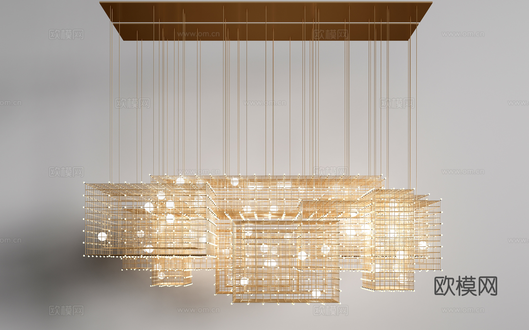 现代水晶吊灯 公共空间吊灯 售楼部吊灯 艺术吊灯su模型