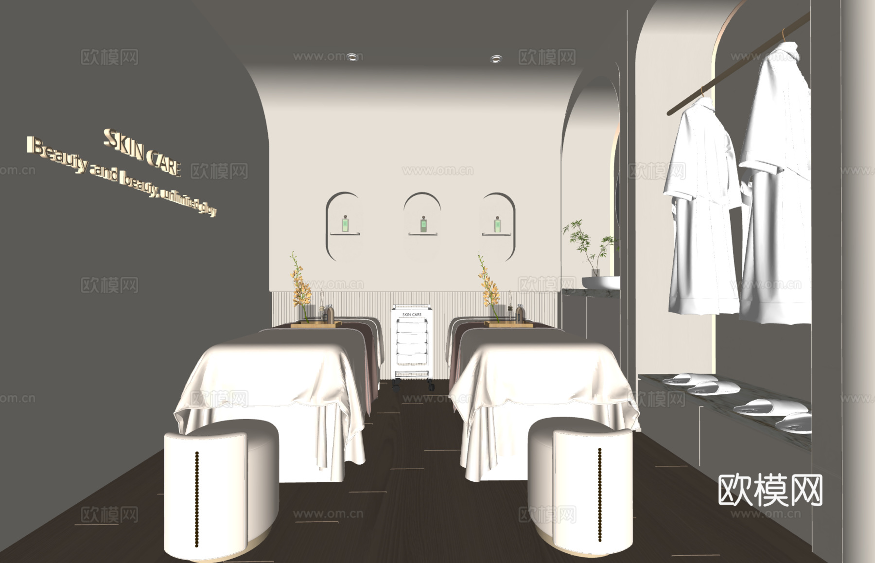 美容院包间 美容SPA 美容美甲店包间 美容院设计su模型