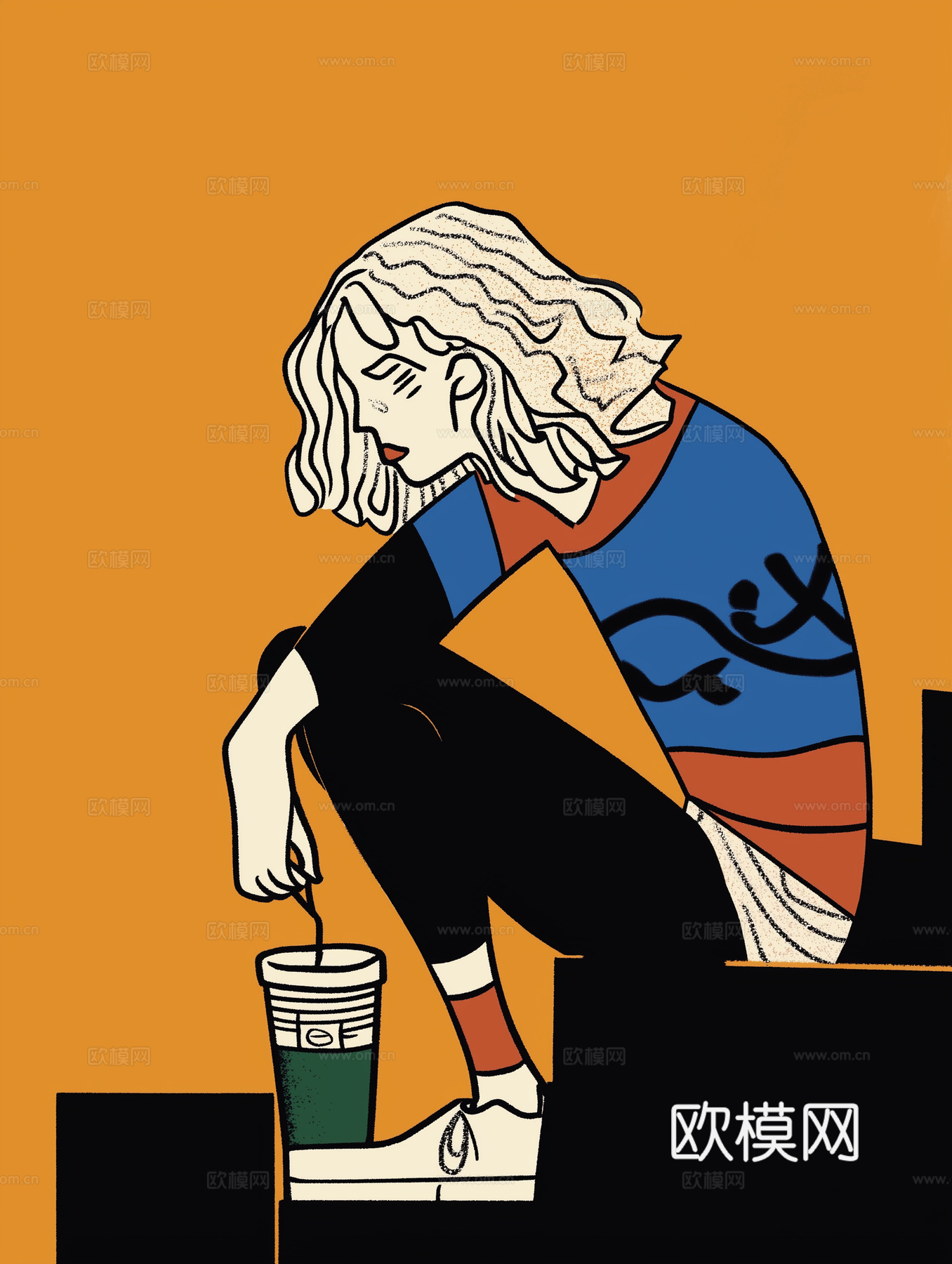 高清现代人物抽象油画