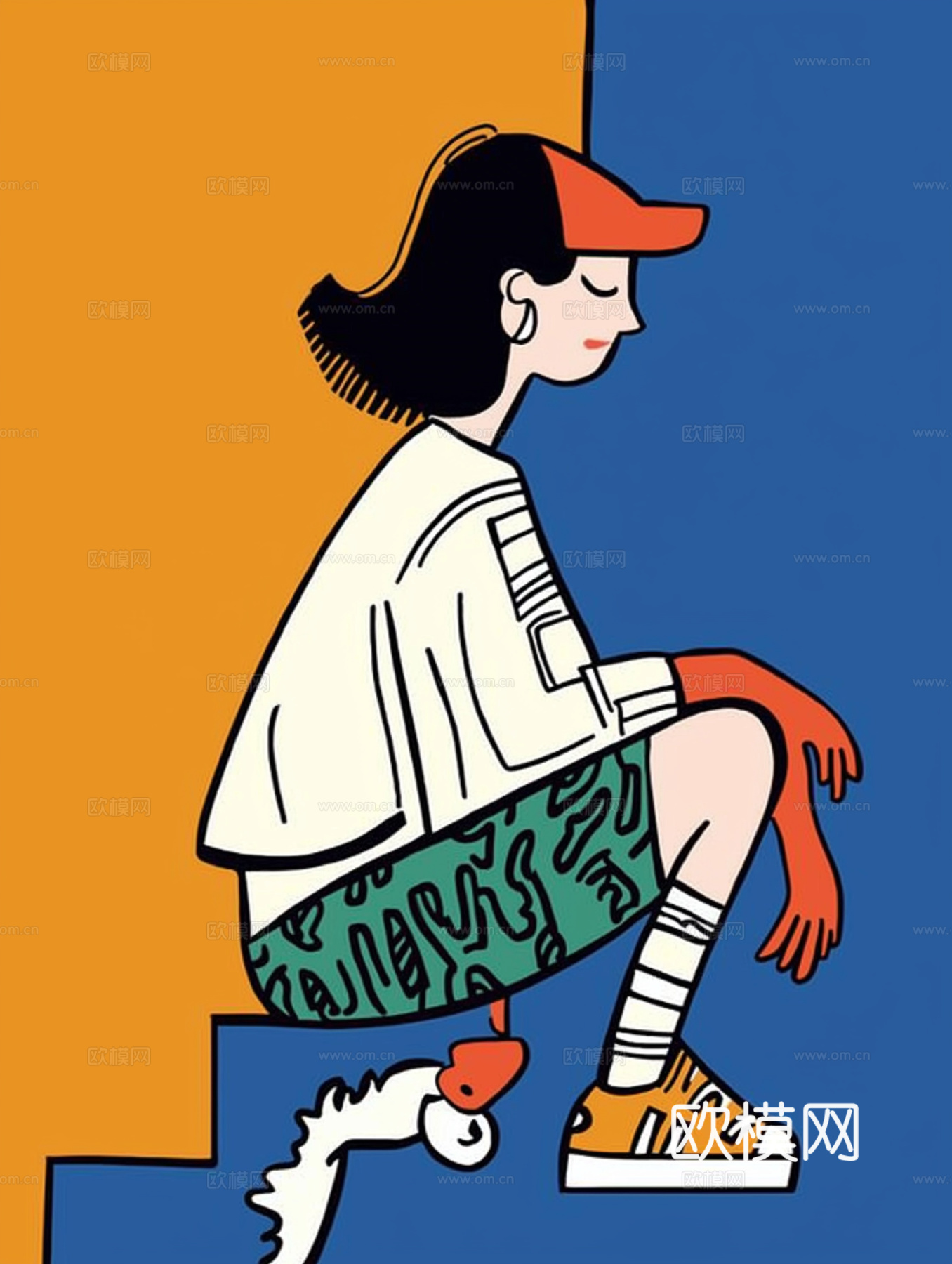 高清现代人物抽象油画