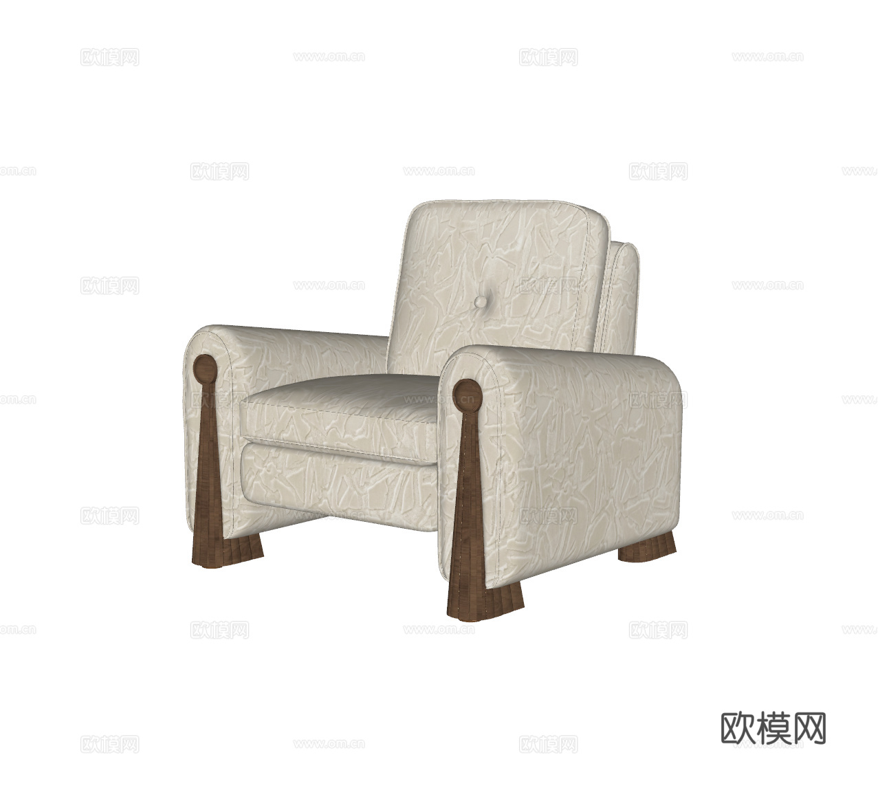 中古风单人沙发su模型