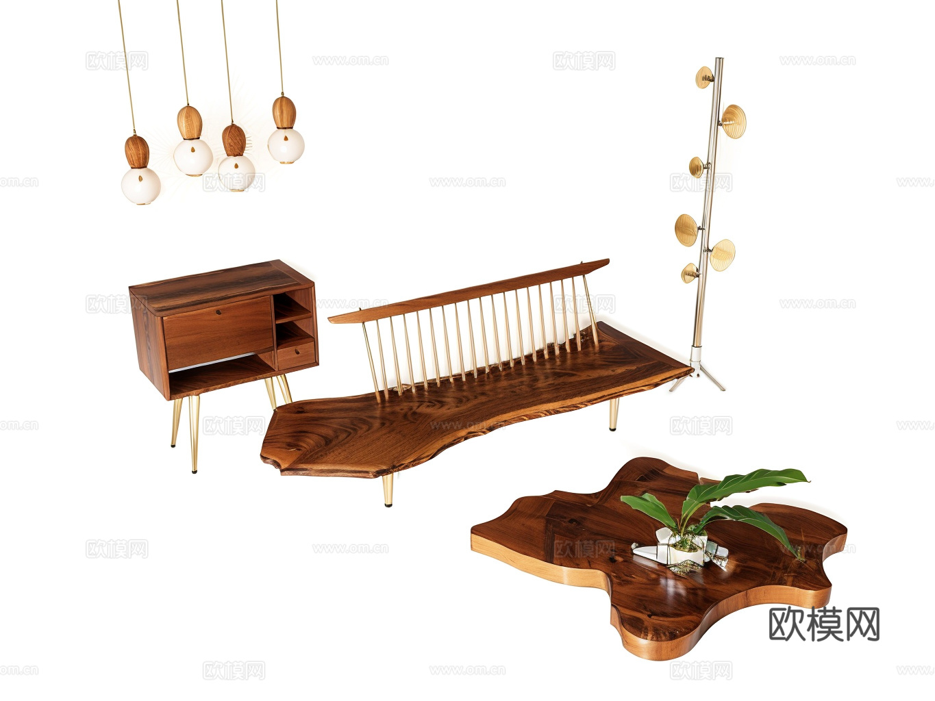 沙发茶几su模型