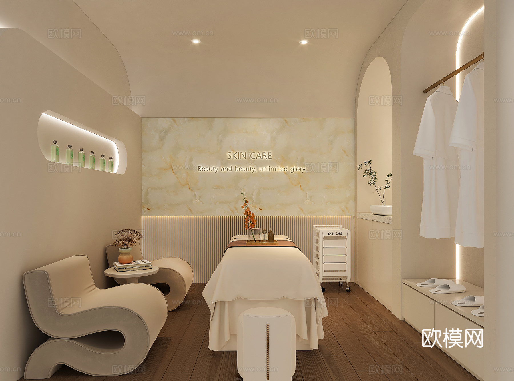 美容院包间 美容SPA 美容美甲店包间 美容院设计su模型