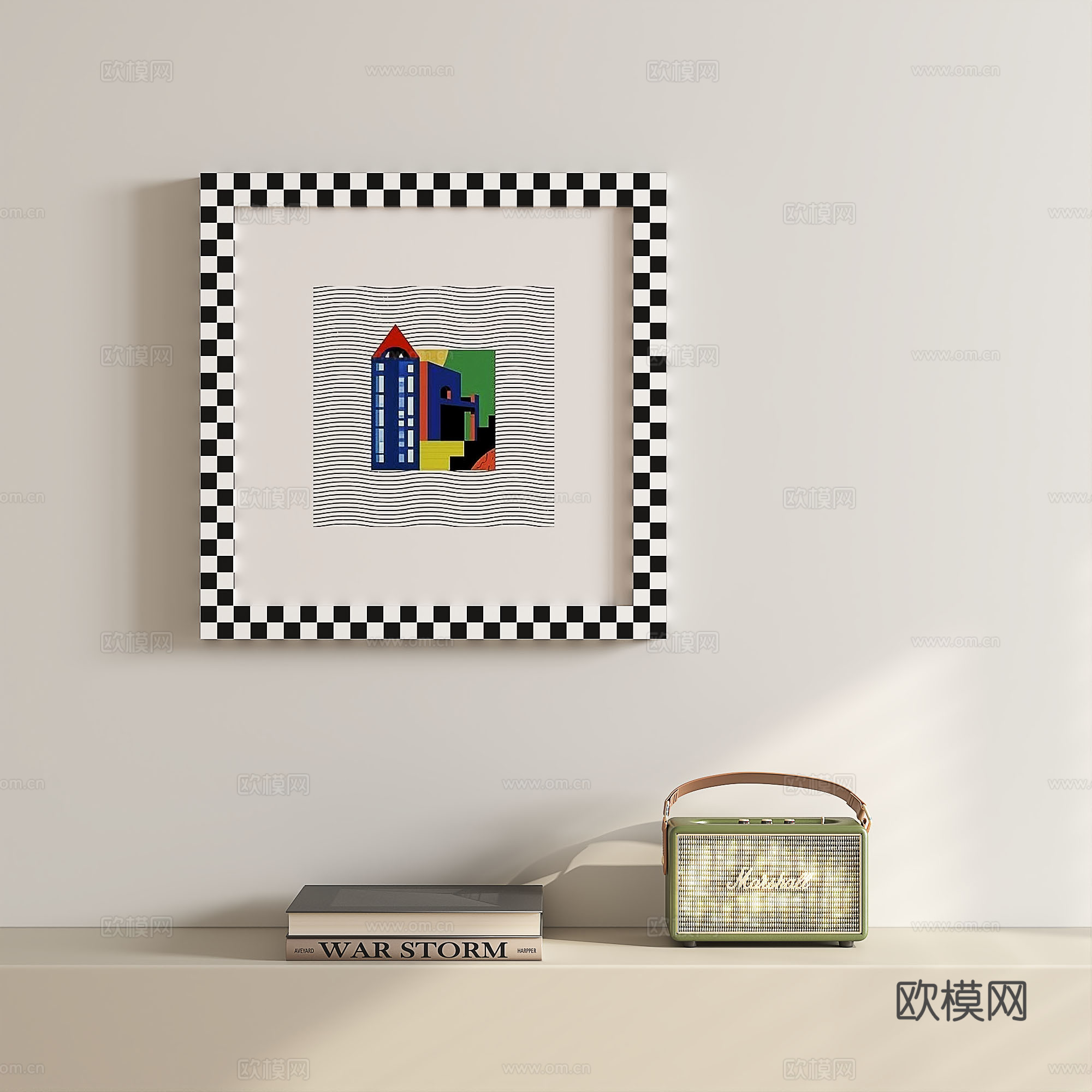 现代，简约，抽象，挂画3d模型下载