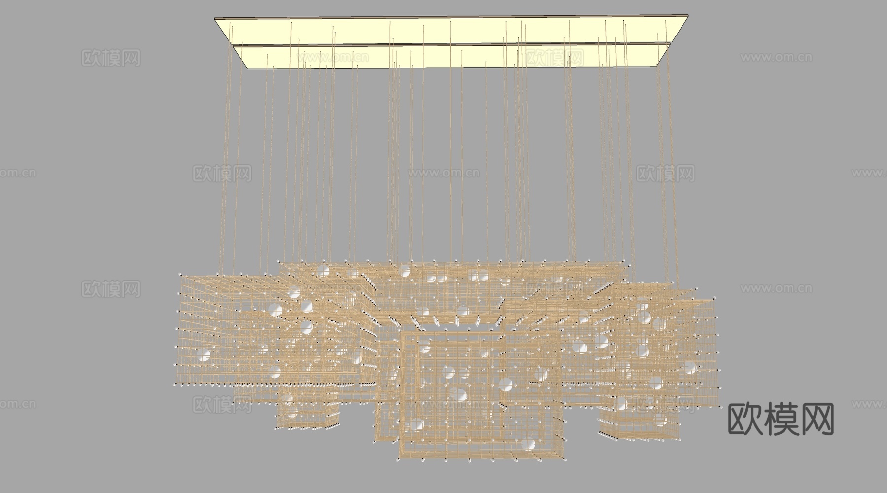 现代水晶吊灯 公共空间吊灯 售楼部吊灯 艺术吊灯su模型