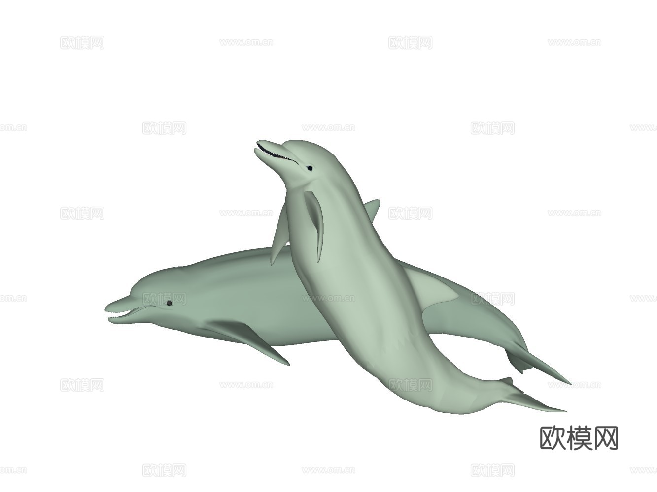 海豚雕塑su模型