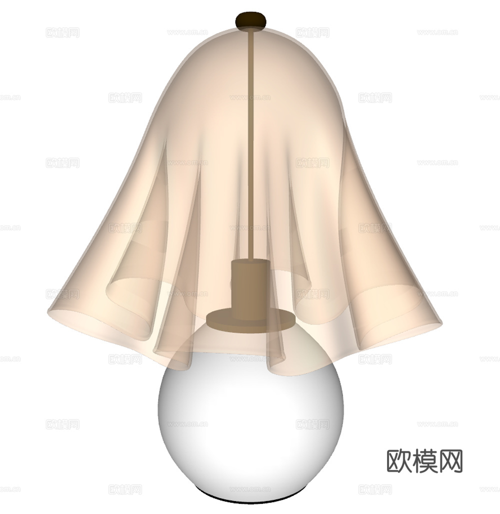 Petalia奶油风台灯 现代台灯 书桌台灯 装饰台灯su模型