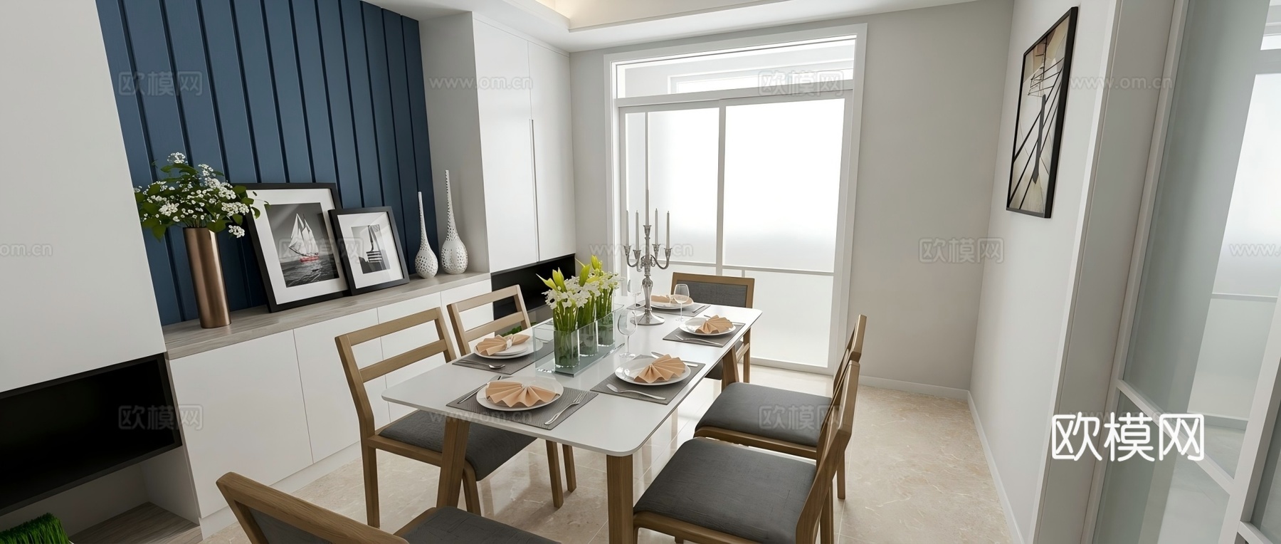 现代餐厅su模型