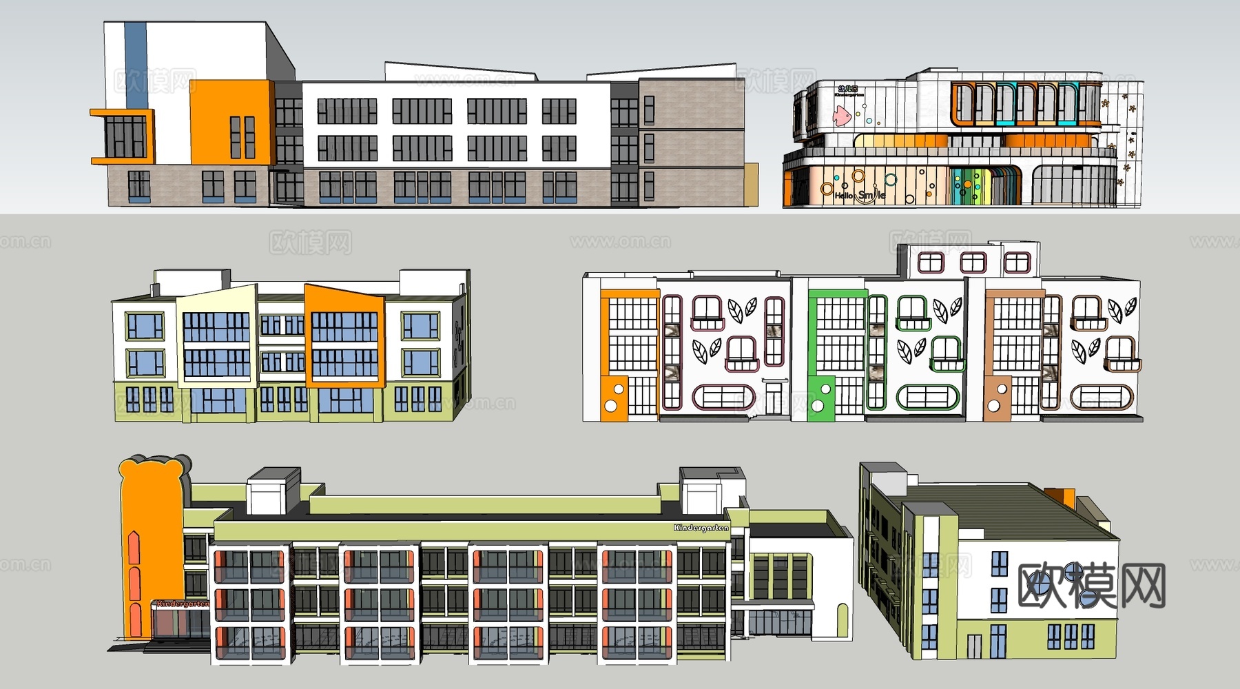 现代幼儿园建筑su模型