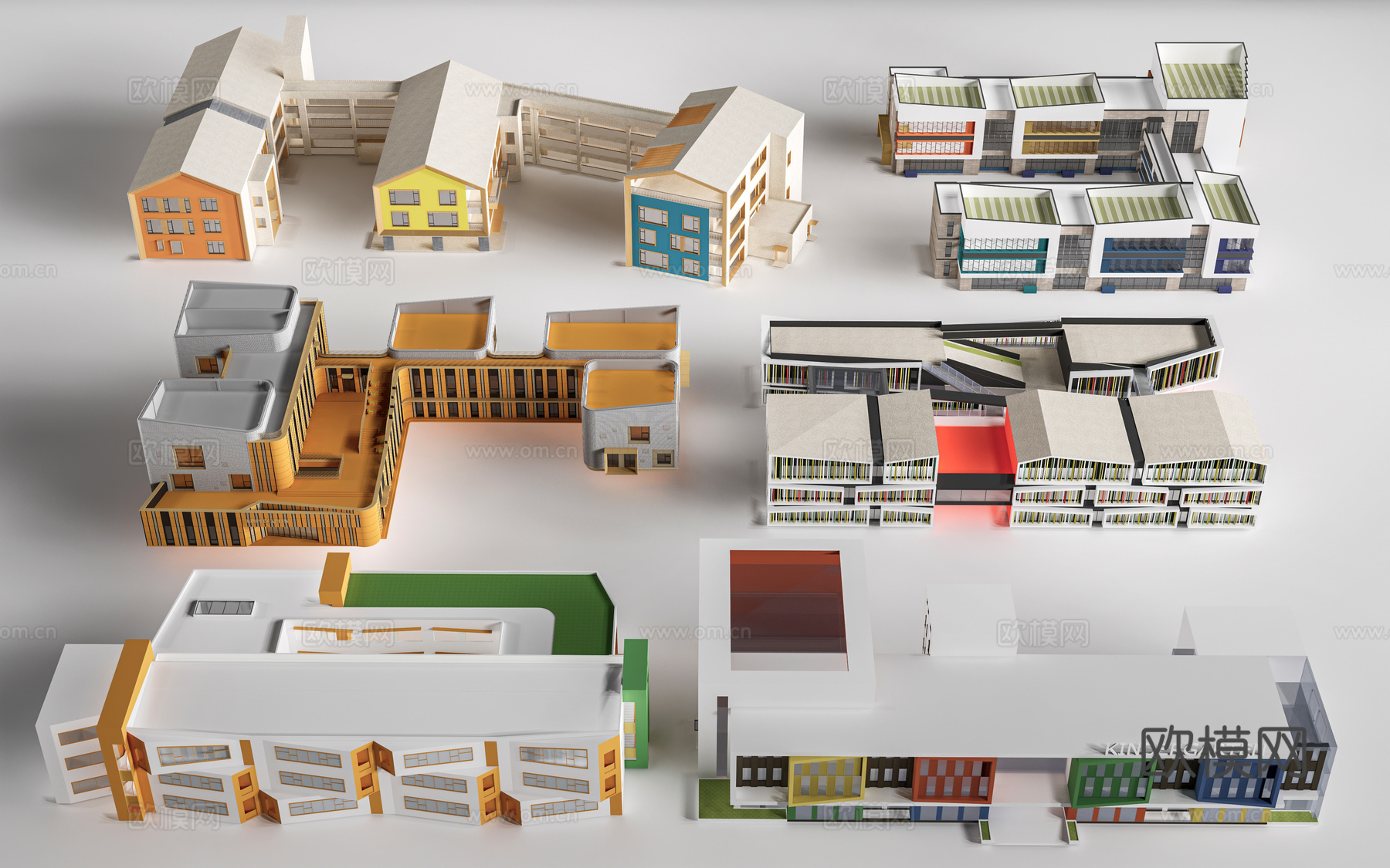 现代幼儿园建筑su模型