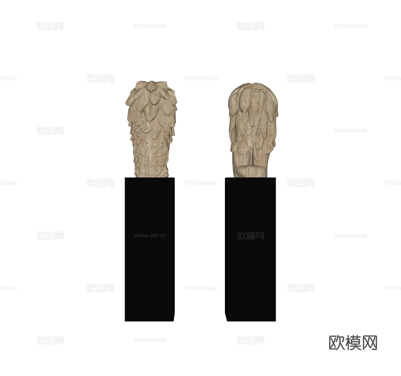 侘寂风雕塑摆件su模型