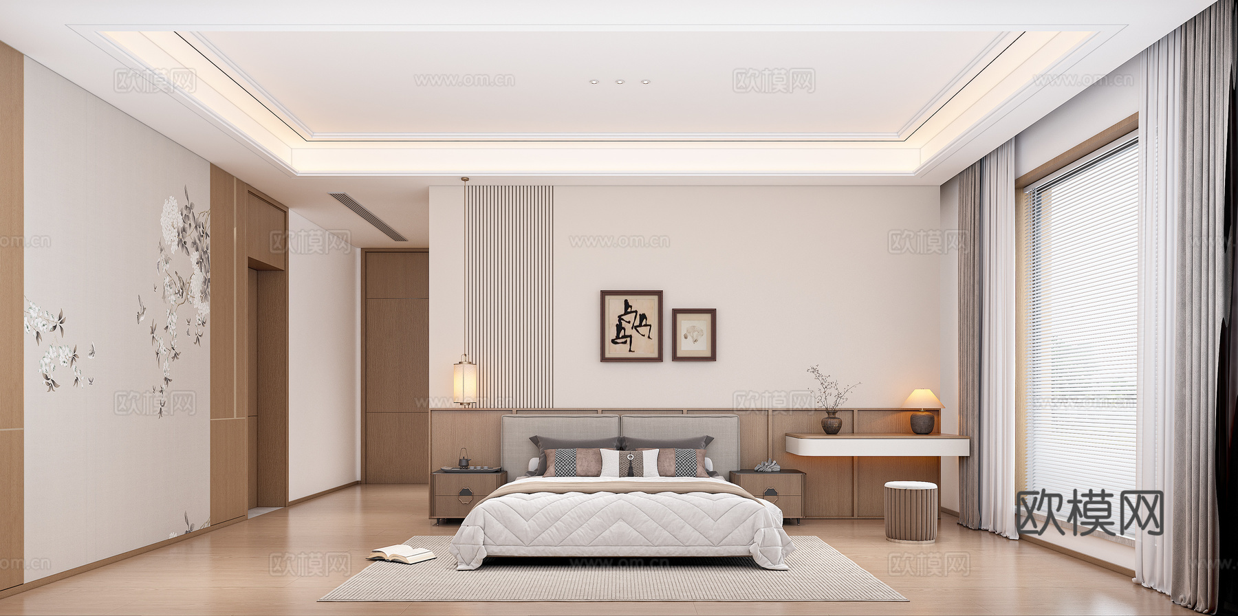 现代轻奢卧室3d模型