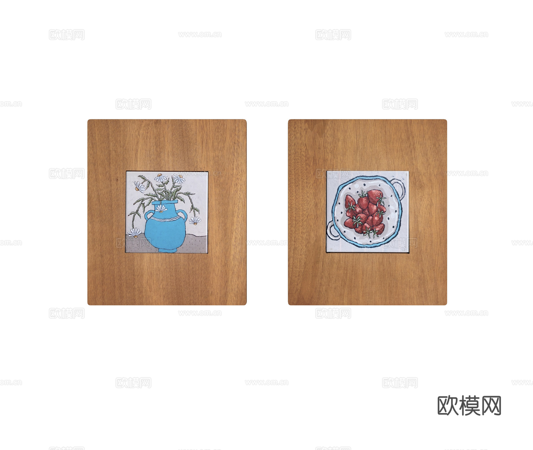 现代中古挂画组合su模型