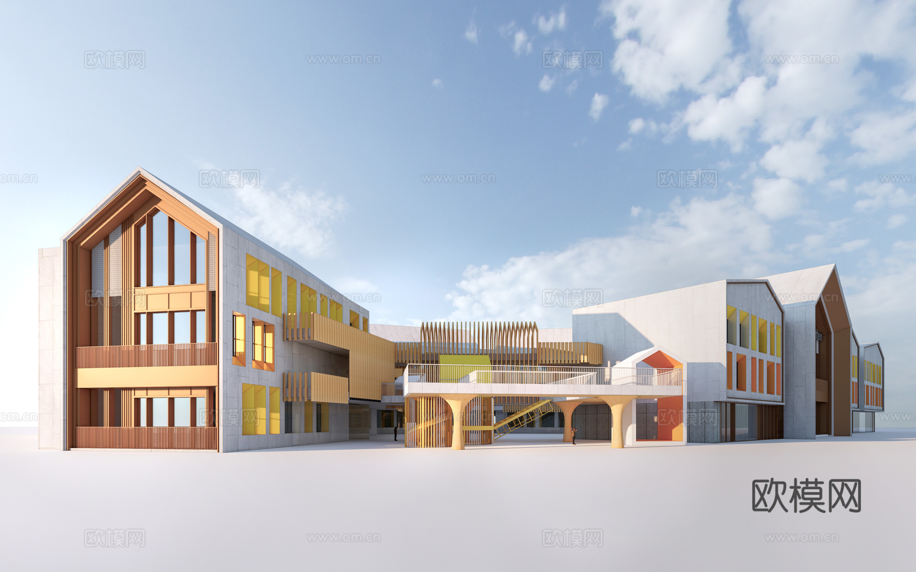 现代幼儿园建筑su模型