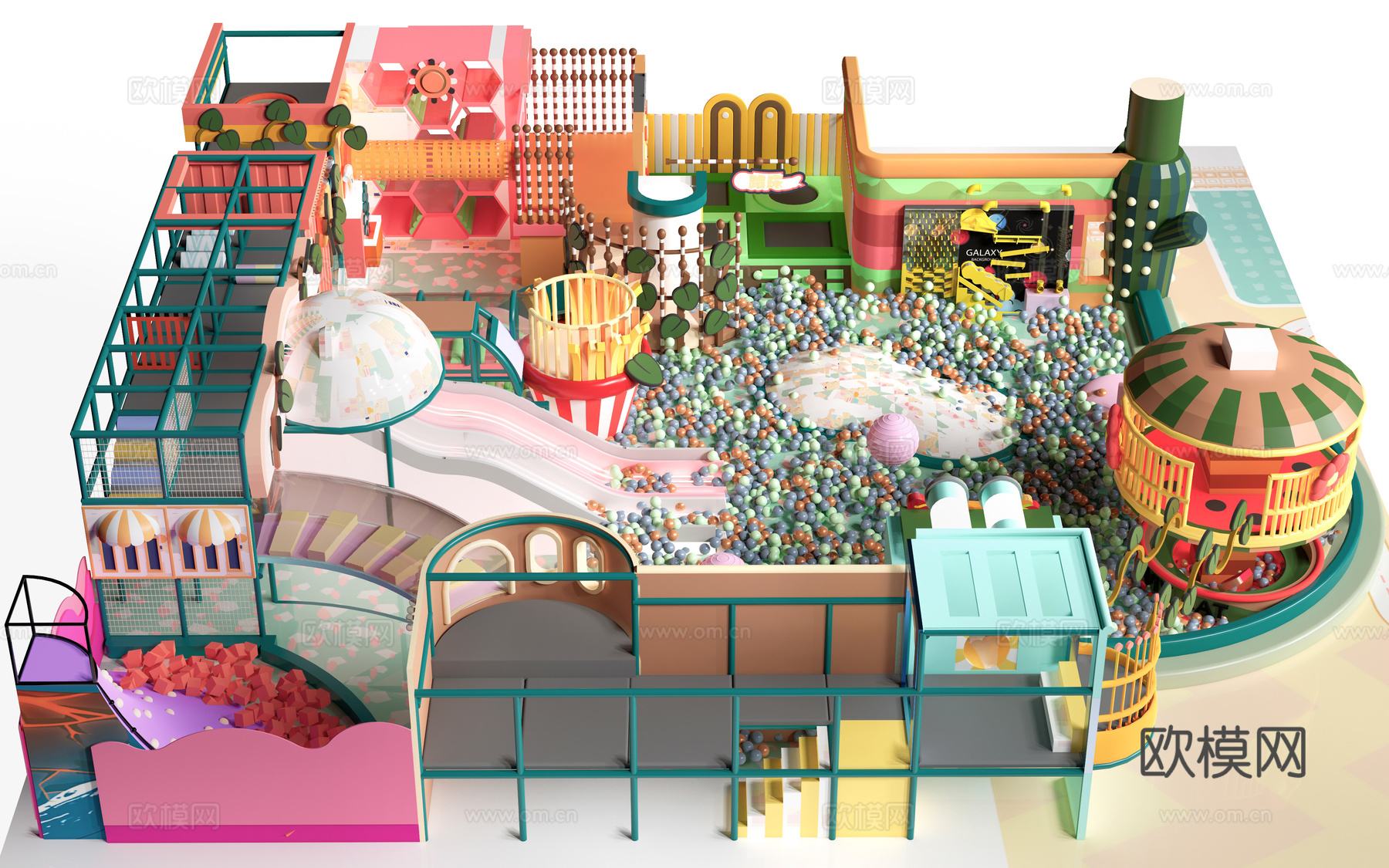 现儿童充气城堡 淘气堡 儿童游乐设施su模型