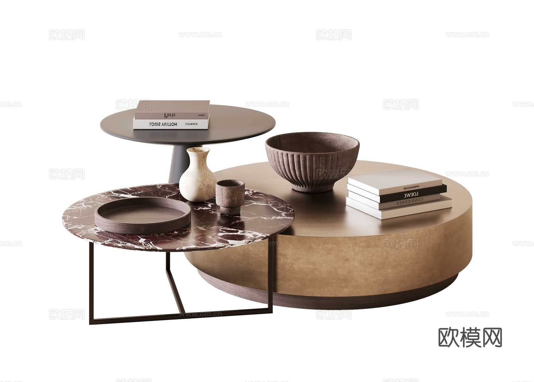 意式轻奢茶几su模型