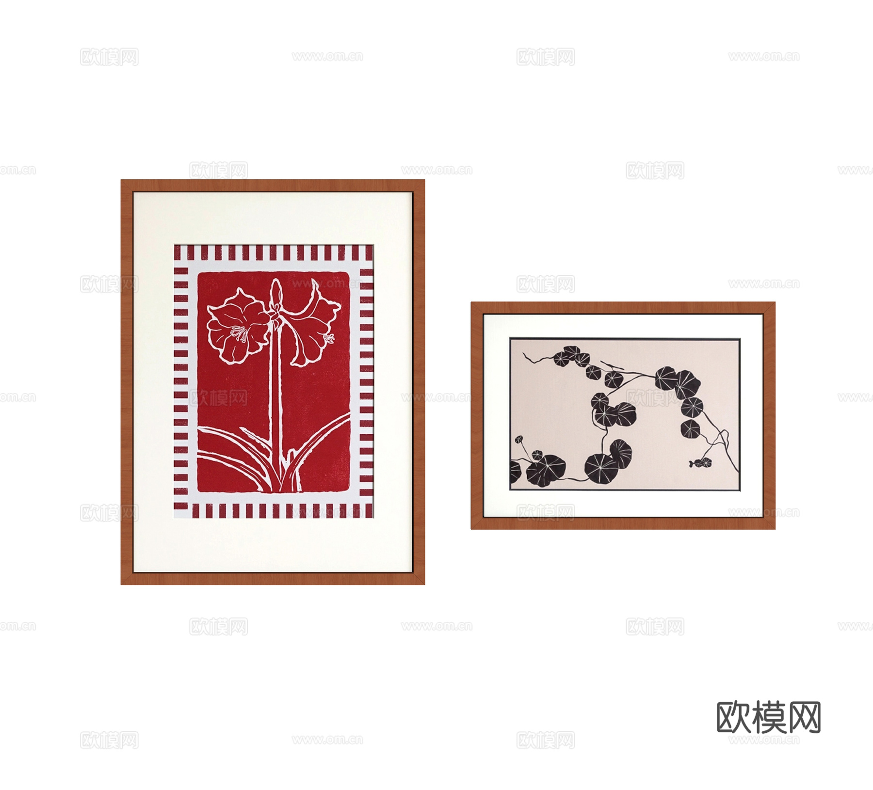 现代中古挂画 抽象挂画su模型