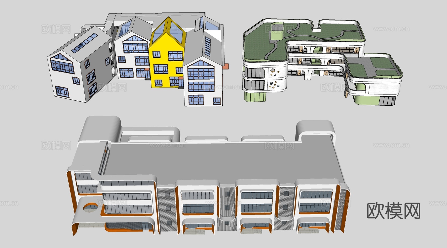 现代幼儿园建筑su模型