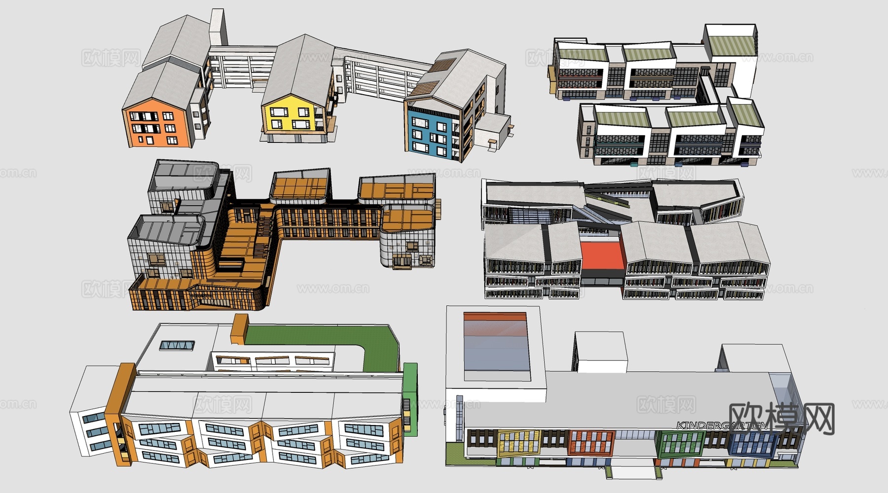 现代幼儿园建筑su模型