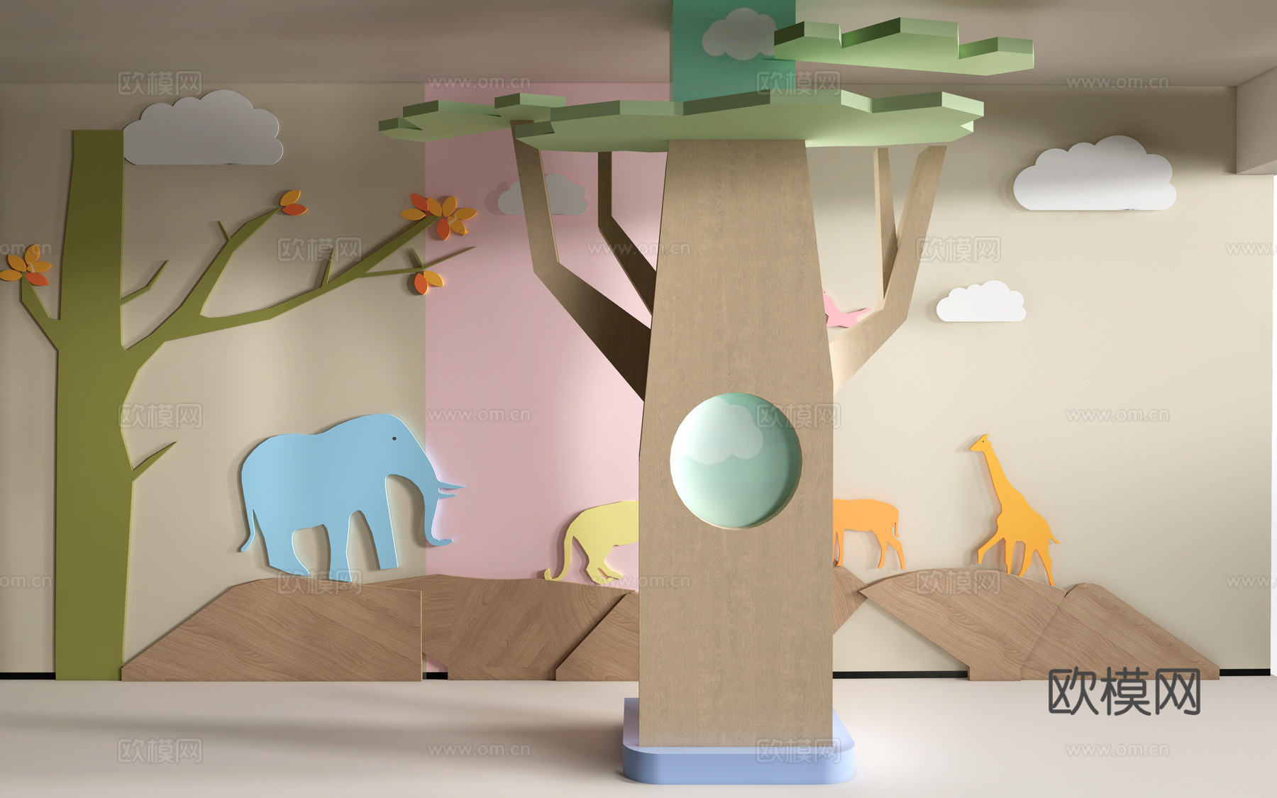 现代柱子装饰 包柱 树形装饰柱su模型