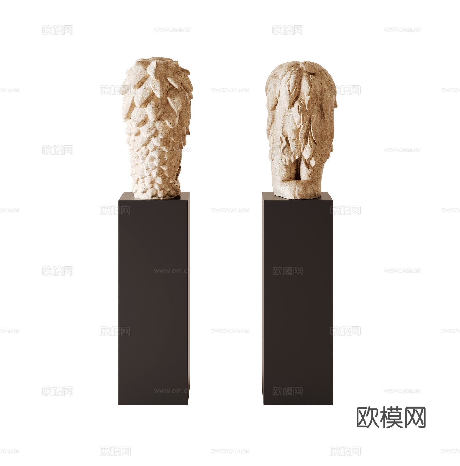 侘寂风雕塑摆件su模型