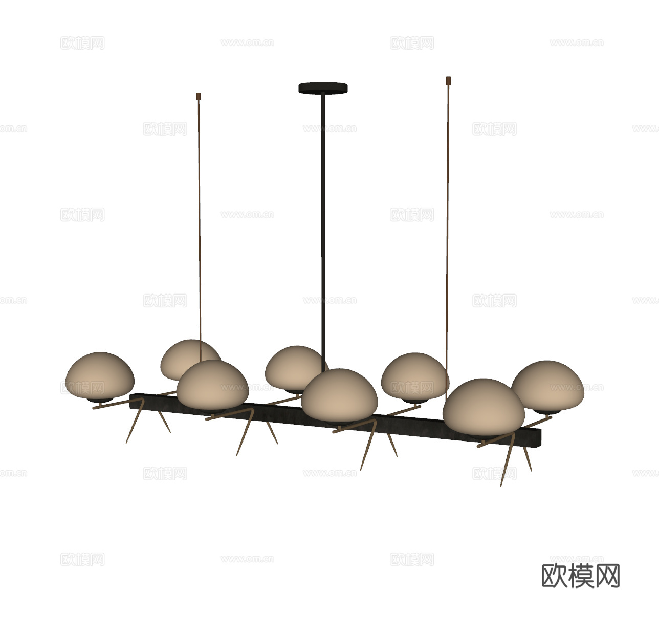 法式复古风吊灯su模型