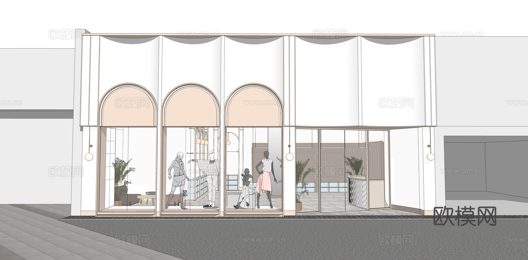 现代年轻时尚潮流su模型