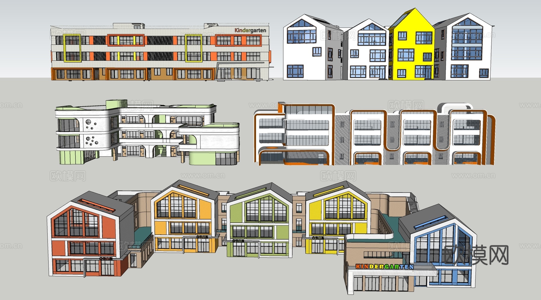 现代幼儿园建筑su模型su模型