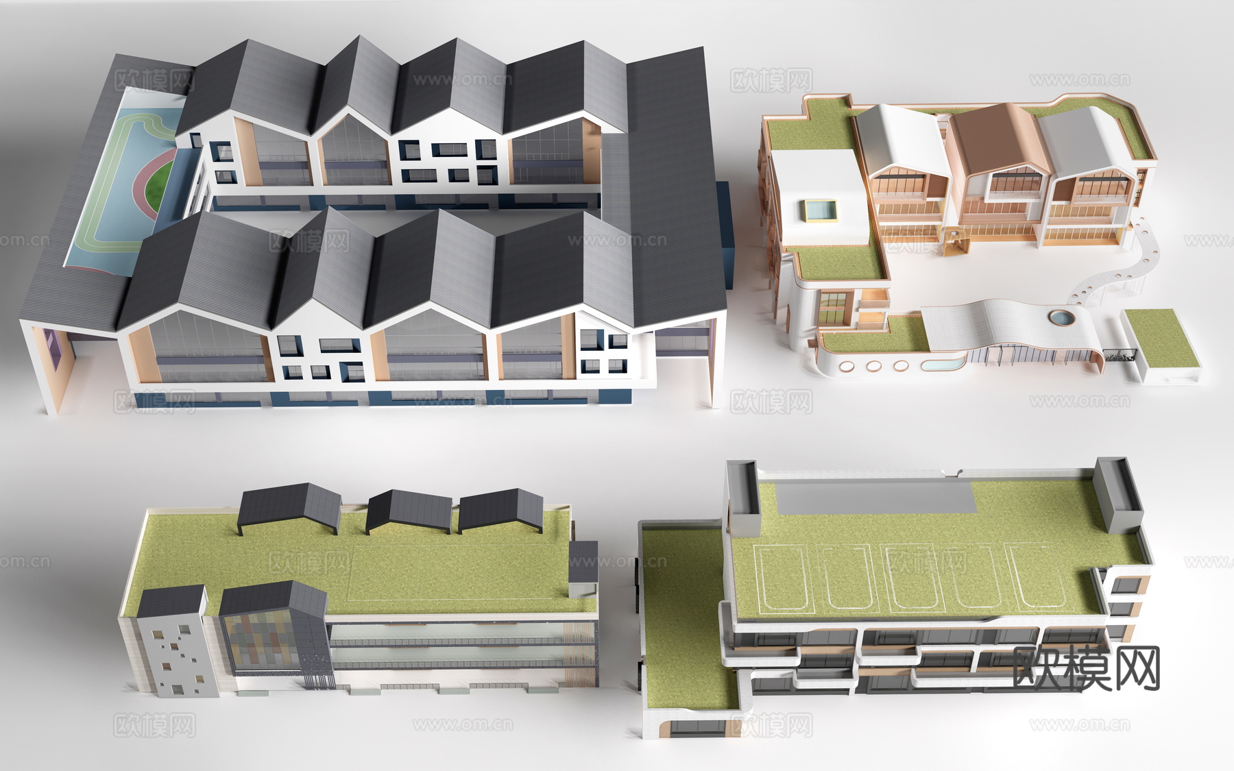现代幼儿园建筑su模型