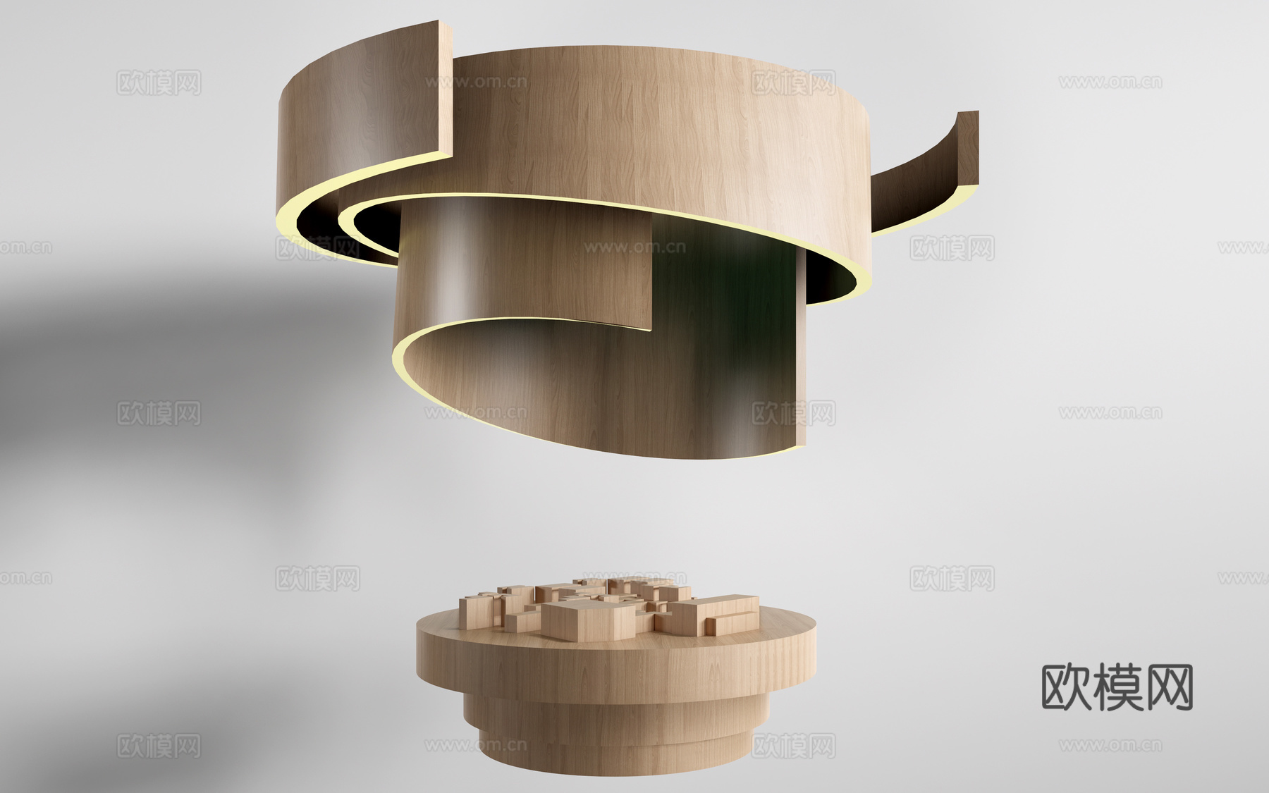 现代圆形展台 科技展台su模型