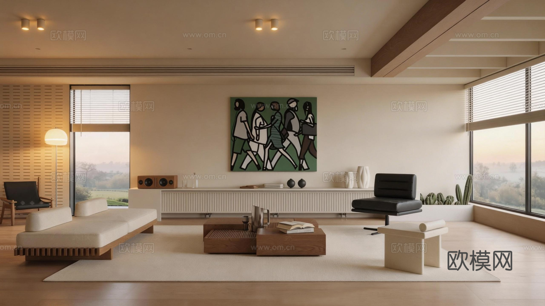 现代客厅su模型