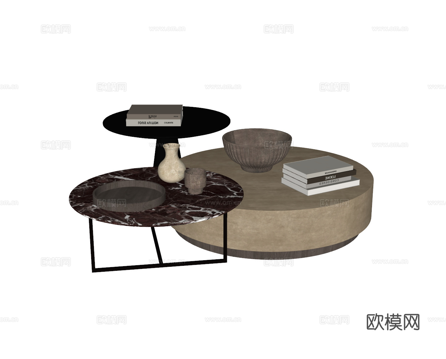 意式轻奢茶几su模型