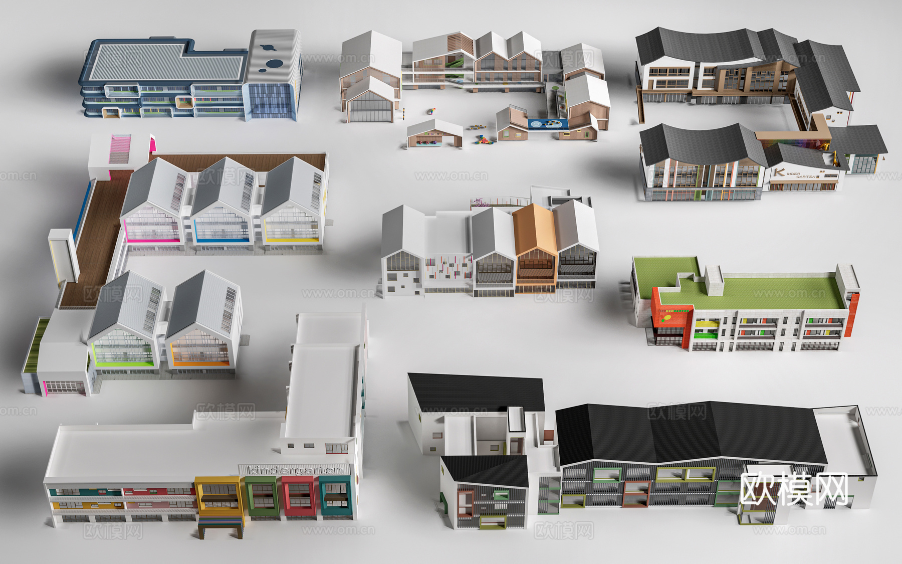 现代幼儿园建筑su模型su模型