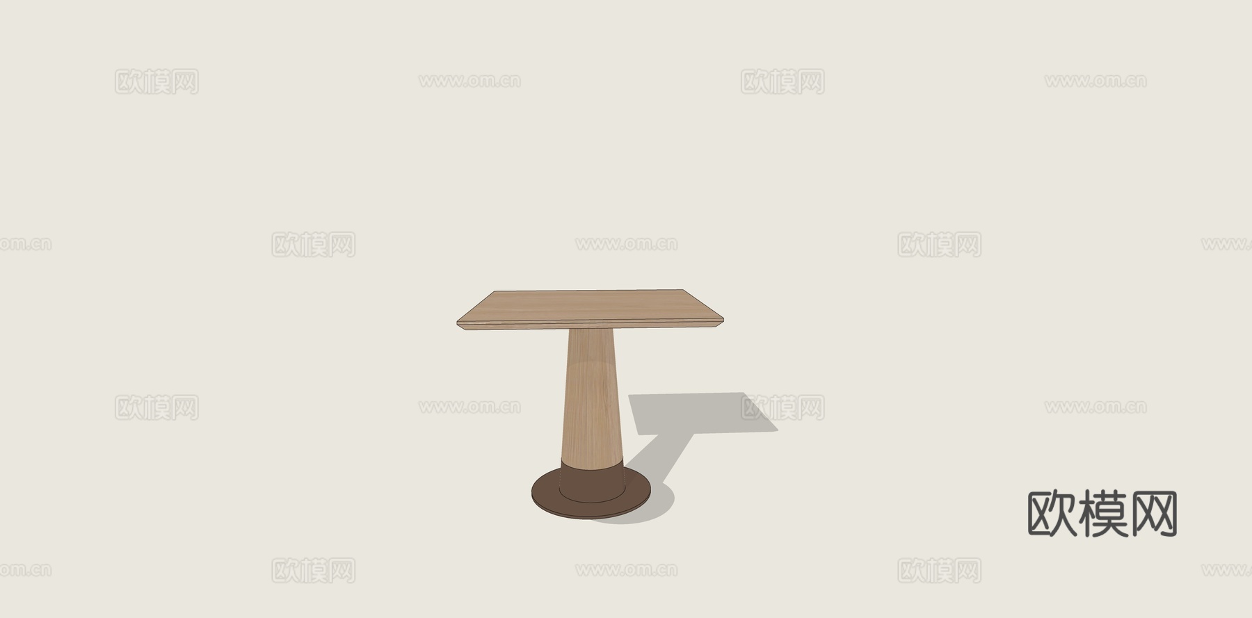 现代原木金属小方桌餐饮系列su模型